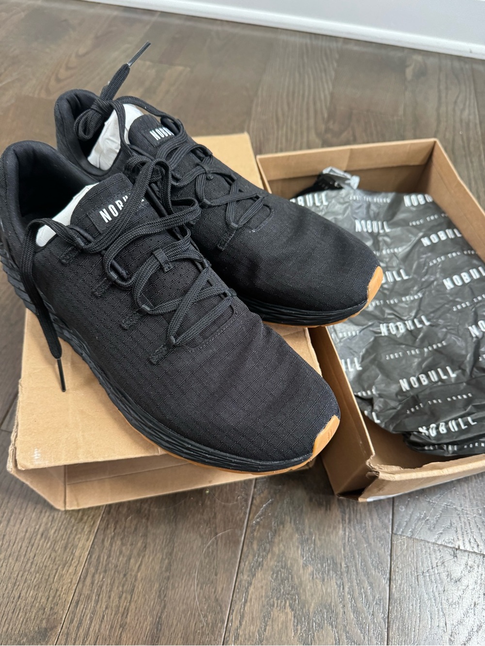 NOBULL Black Athletic Trainers with Gum Toe Accent